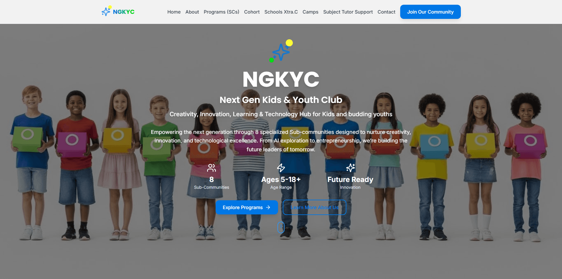 NGKYC homepage: Next Gen Kids & Youth Club